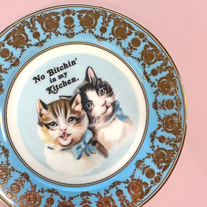 PRE-ORDER - FOOD SAFE - NEW -  Antique Style Plate - "No Bitchin' in my Kitchen."