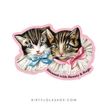 BLESSED WITH BEAUTY AND RAGE - VINTAGE CAT STICKER