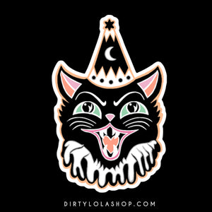 CLOWN CAT - BLACK CAT STICKER