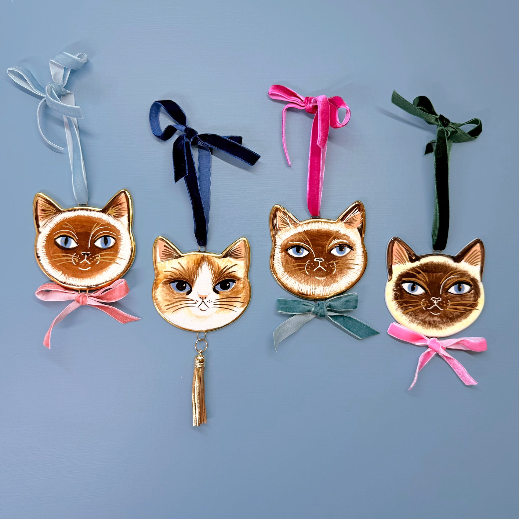 PORCELAIN ORNAMENT - SIAMESE CATS