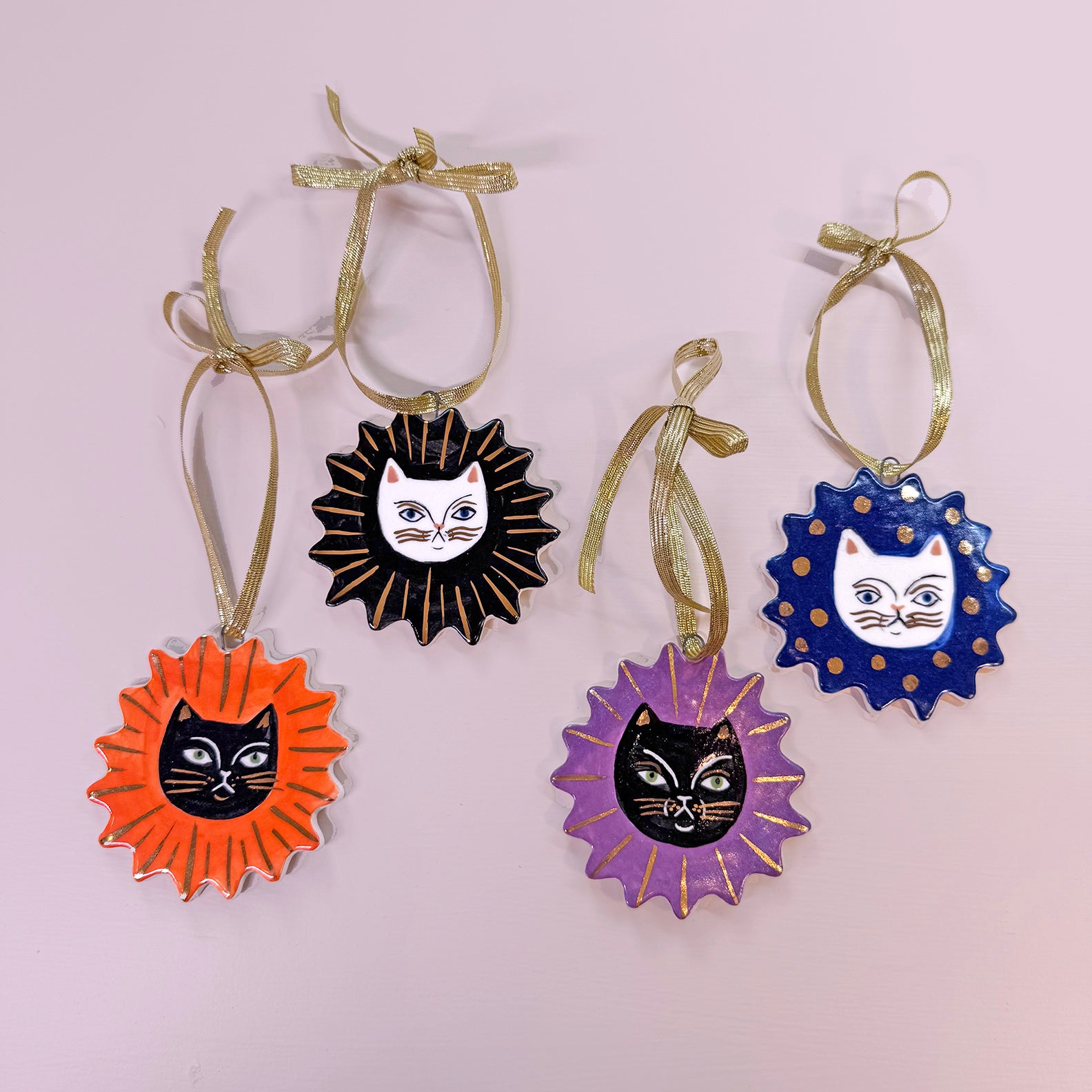 PORCELAIN ORNAMENT -  FOLK CATS