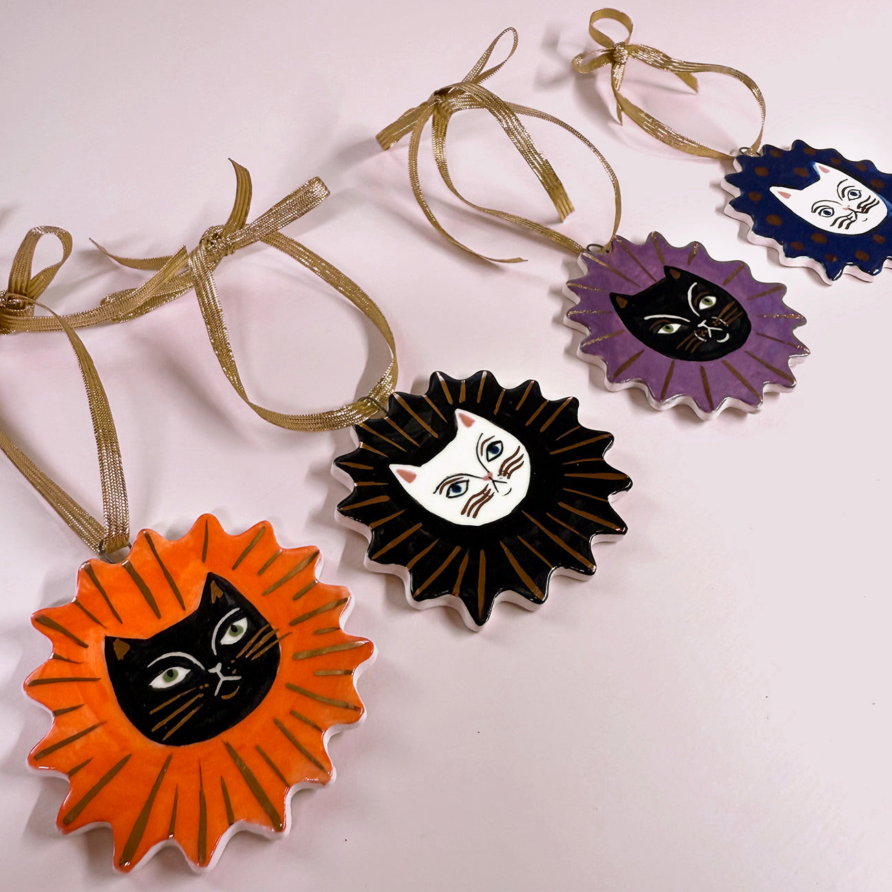 PORCELAIN ORNAMENT -  FOLK CATS