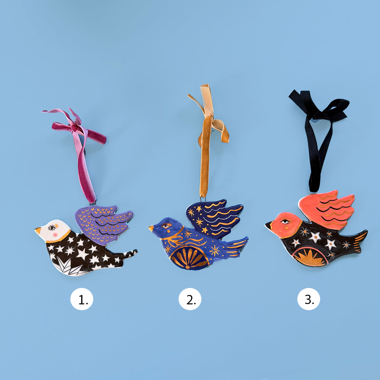 PORCELAIN ORNAMENT -  FOLK DOVES