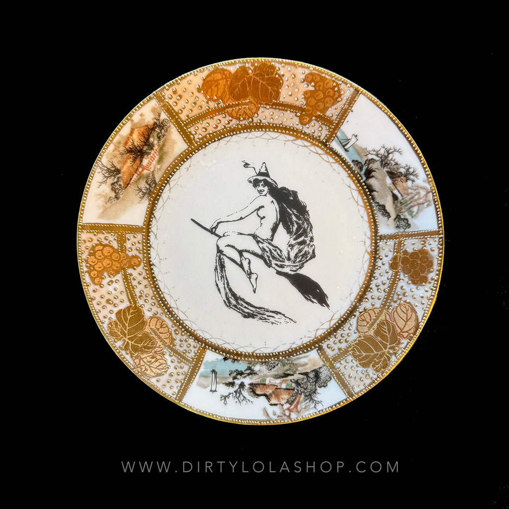 ANTIQUE PLATE - WITCHY WOMAN