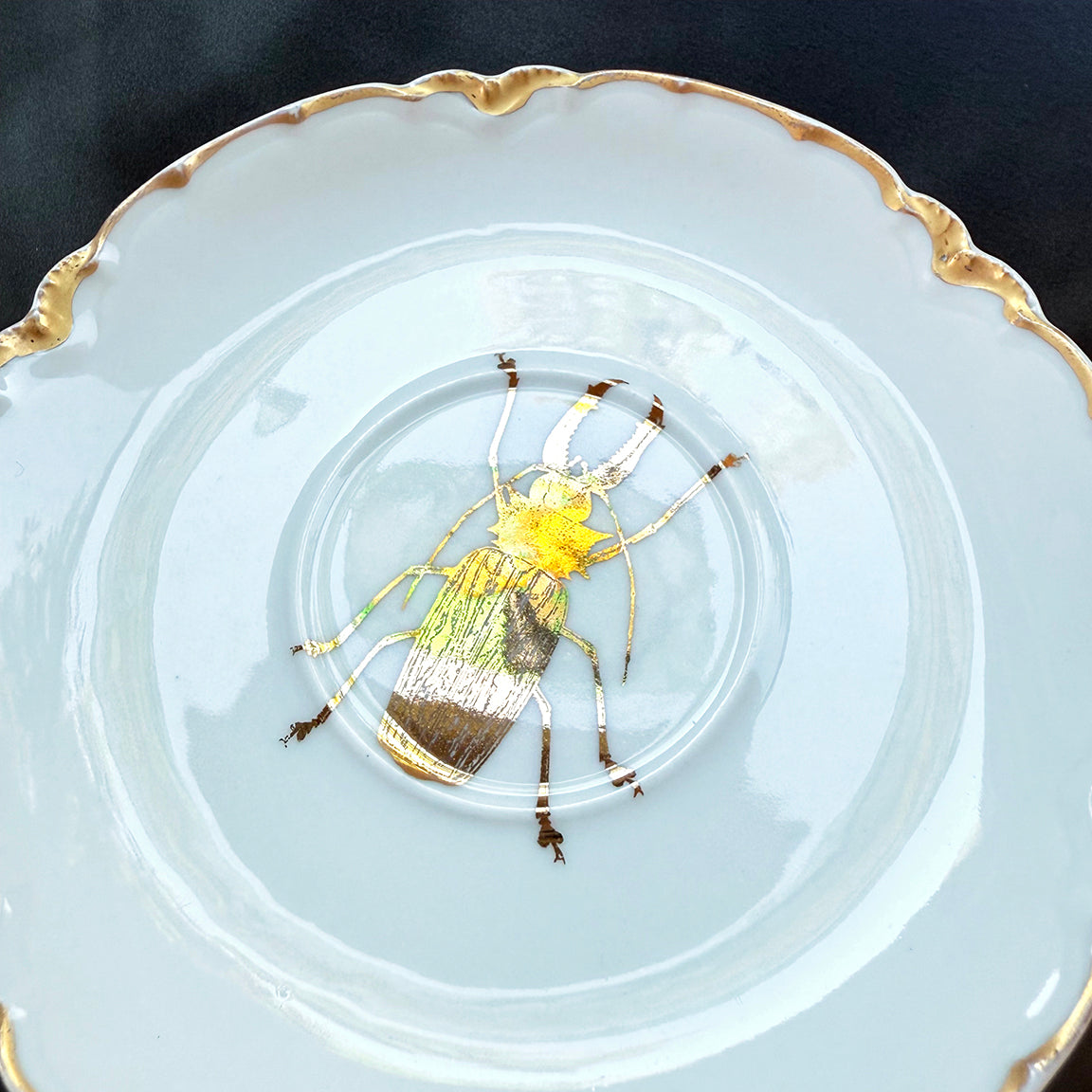 VINTAGE SAUCER PLATE - GOLD BUG