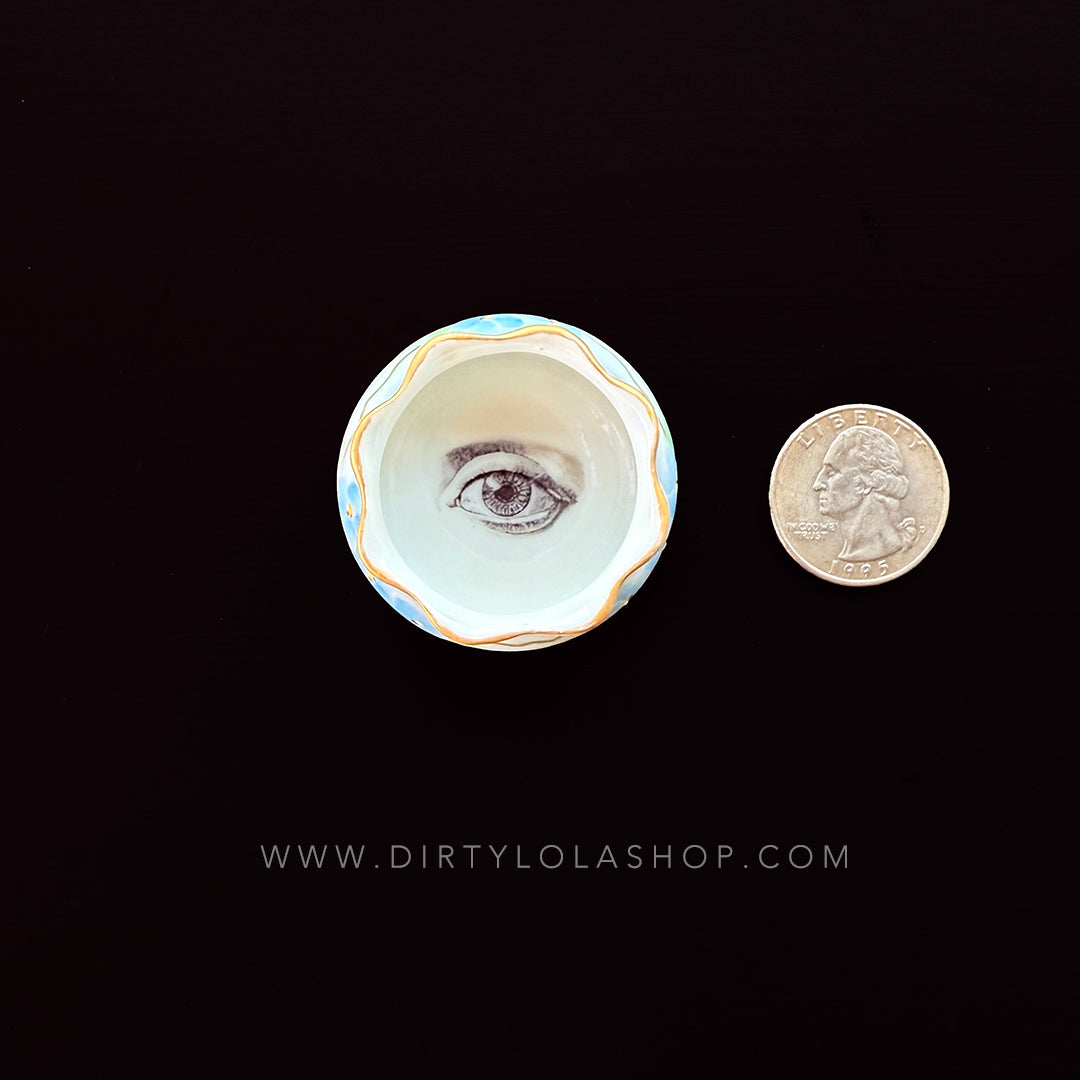 ANTIQUE TINY TRINKET DISH - MINI ALTAR TRAY - MYSTIC EYE