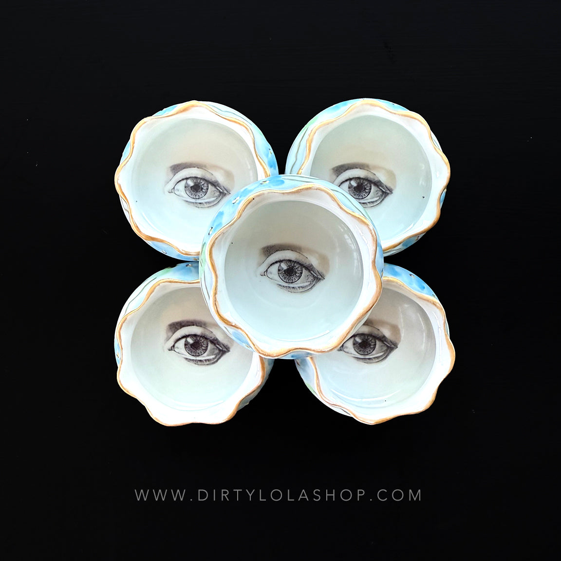 ANTIQUE TINY TRINKET DISH - MINI ALTAR TRAY - MYSTIC EYE