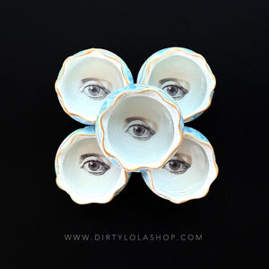 ANTIQUE TINY TRINKET DISH - MINI ALTAR TRAY - MYSTIC EYE