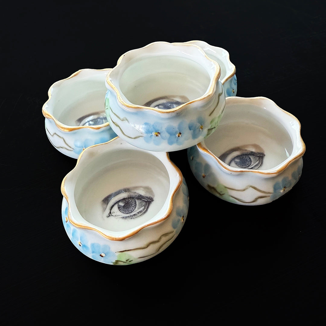 ANTIQUE TINY TRINKET DISH - MINI ALTAR TRAY - MYSTIC EYE