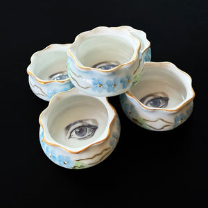 ANTIQUE TINY TRINKET DISH - MINI ALTAR TRAY - MYSTIC EYE