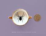 ANTIQUE TINY TRINKET DISH - MINI ALTAR TRAY - SPIDER