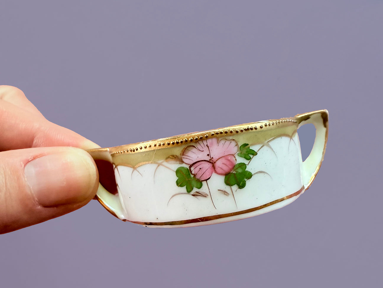 ANTIQUE TINY TRINKET DISH - MINI ALTAR TRAY - SPIDER