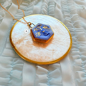 Porcelain Charm Necklace-Blue French Charms