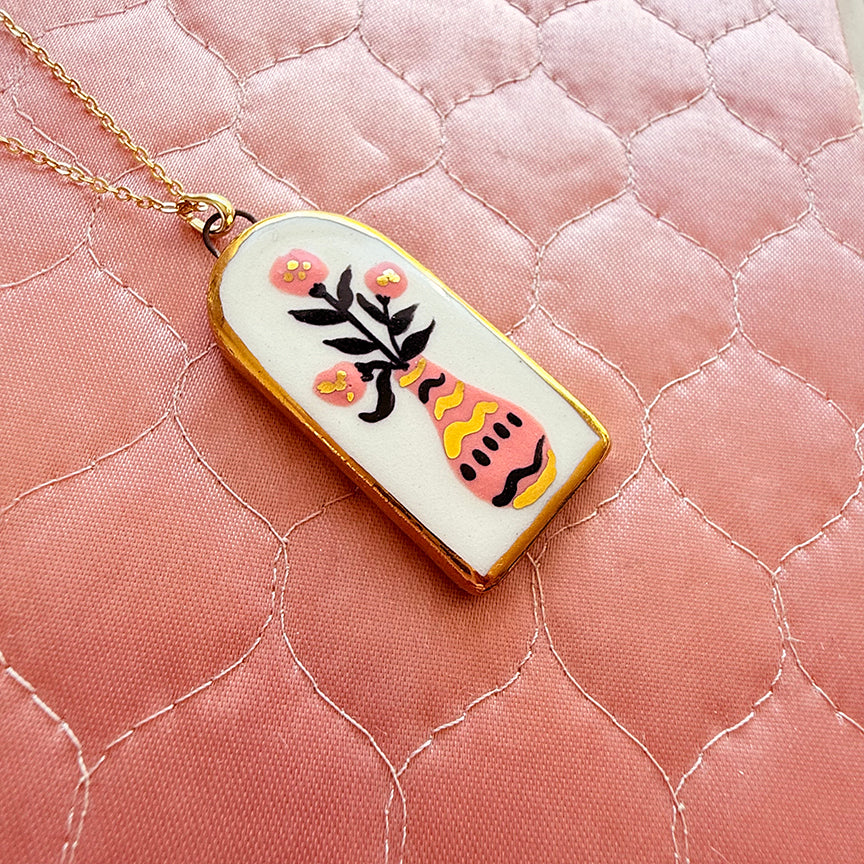 Porcelain Charm Necklaces- French Florals