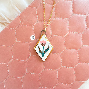 Porcelain Charm Necklaces- French Florals