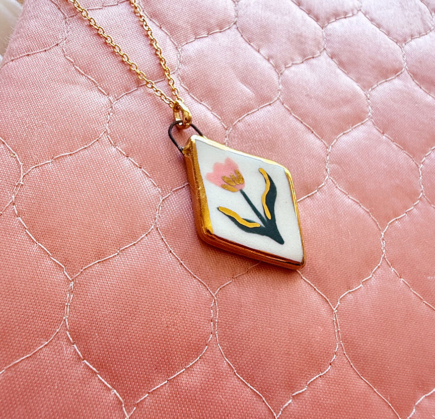 Porcelain Charm Necklaces- French Florals