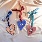 Evil Eye Heart Ornaments