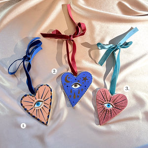 Evil Eye Heart Ornaments