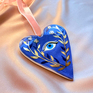 Evil Eye Heart Ornaments