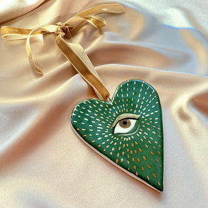 Evil Eye Heart Ornaments