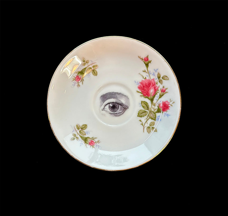 Vintage Saucer Art Plate - Mystical Eye