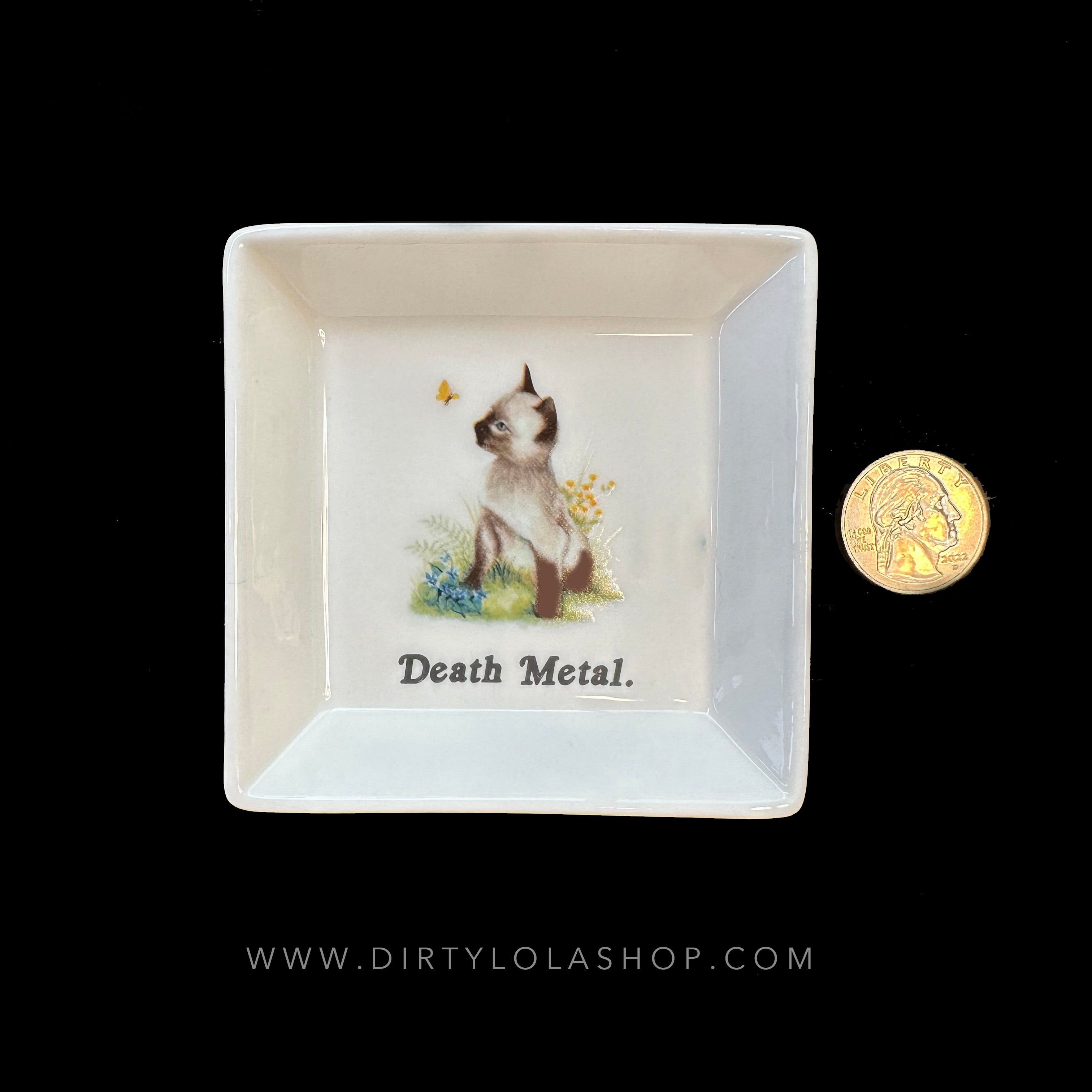 CAT SMALL MINI Trinket Tray - "Death Metal."