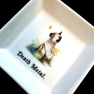 CAT SMALL MINI Trinket Tray - "Death Metal."