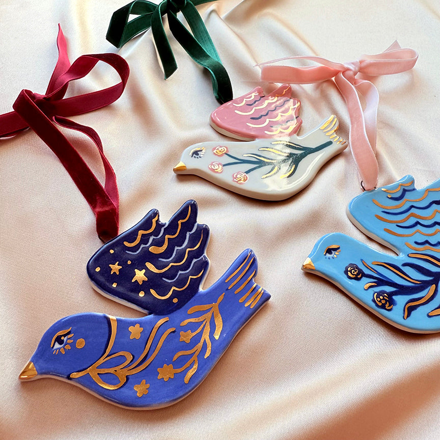 Folk Bird Ornaments