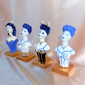 Delft Blue Doll Busts