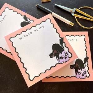 WICKED PLANS -  BLACK CAT NOTEPAD