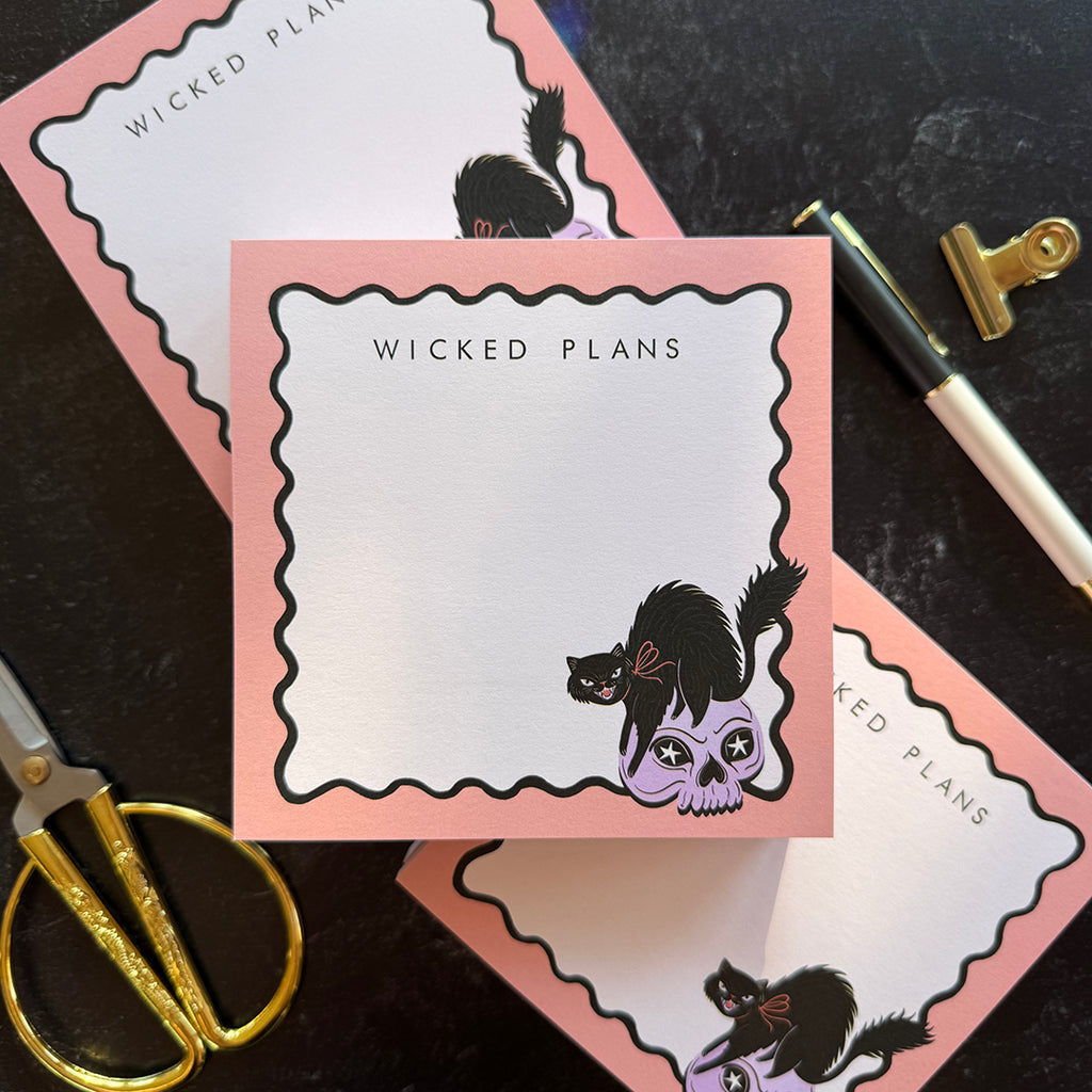 WICKED PLANS -  BLACK CAT NOTEPAD