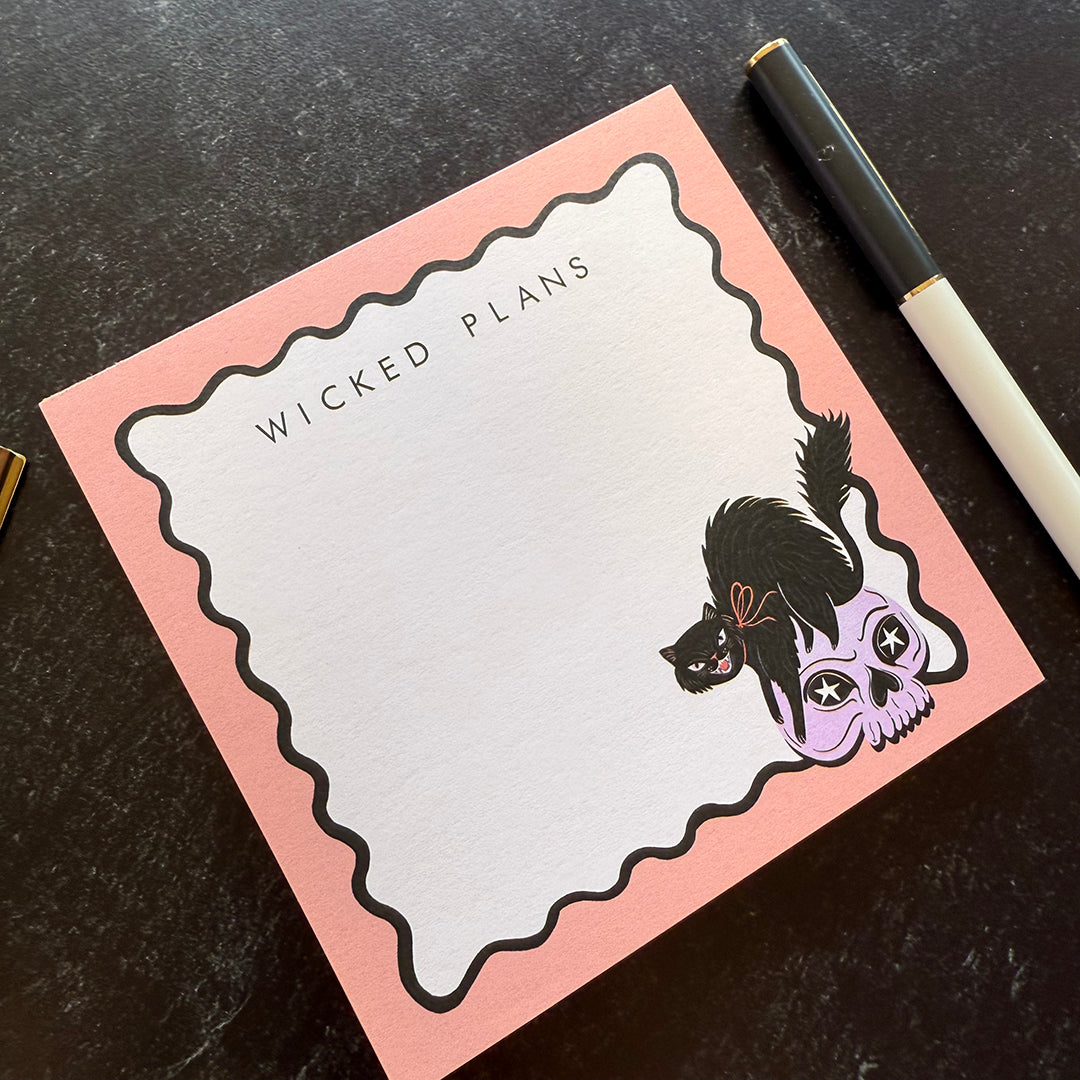 WICKED PLANS -  BLACK CAT NOTEPAD