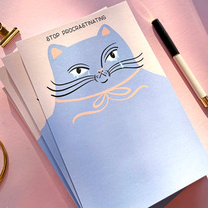 STOP PROCRASTINATING - CRYING CAT - NOTEPAD