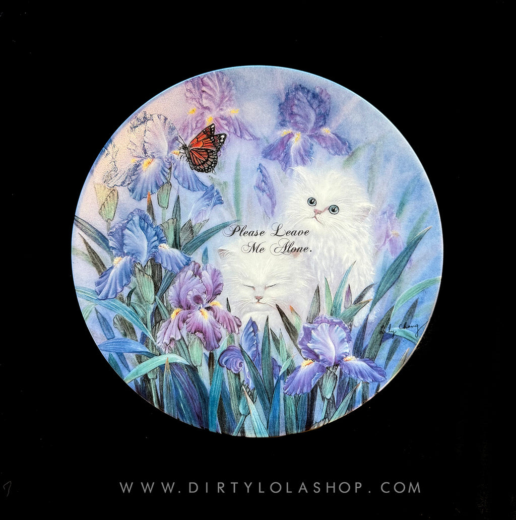 VINTAGE CAT PLATE - PLEASE LEAVE ME ALONE.