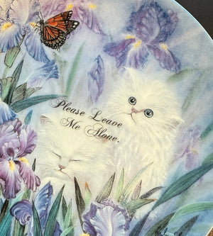 VINTAGE CAT PLATE - PLEASE LEAVE ME ALONE.