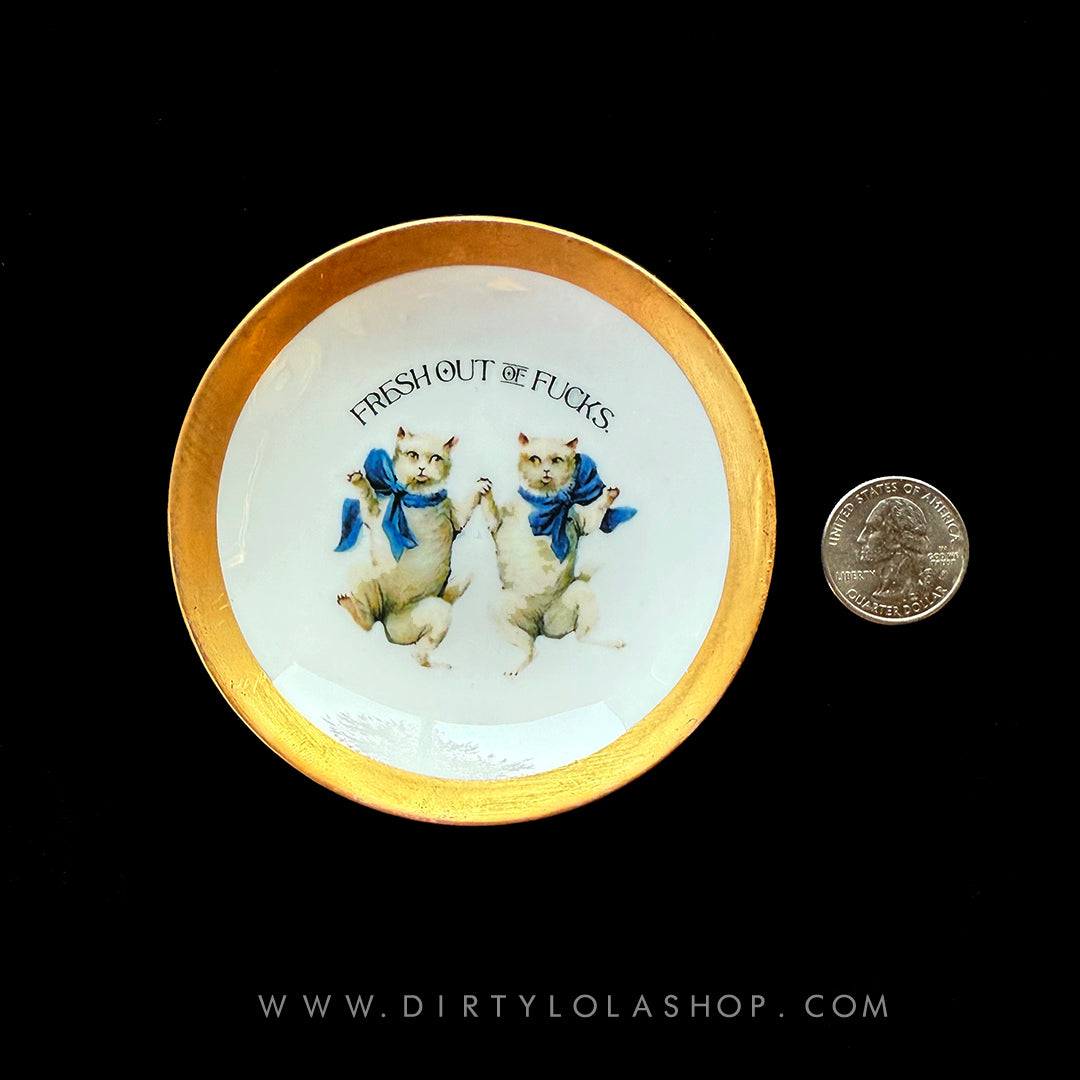 ANTIQUE TINY TRINKET DISH - MINI ALTAR TRAY - FRESH OUT OF FUCKS