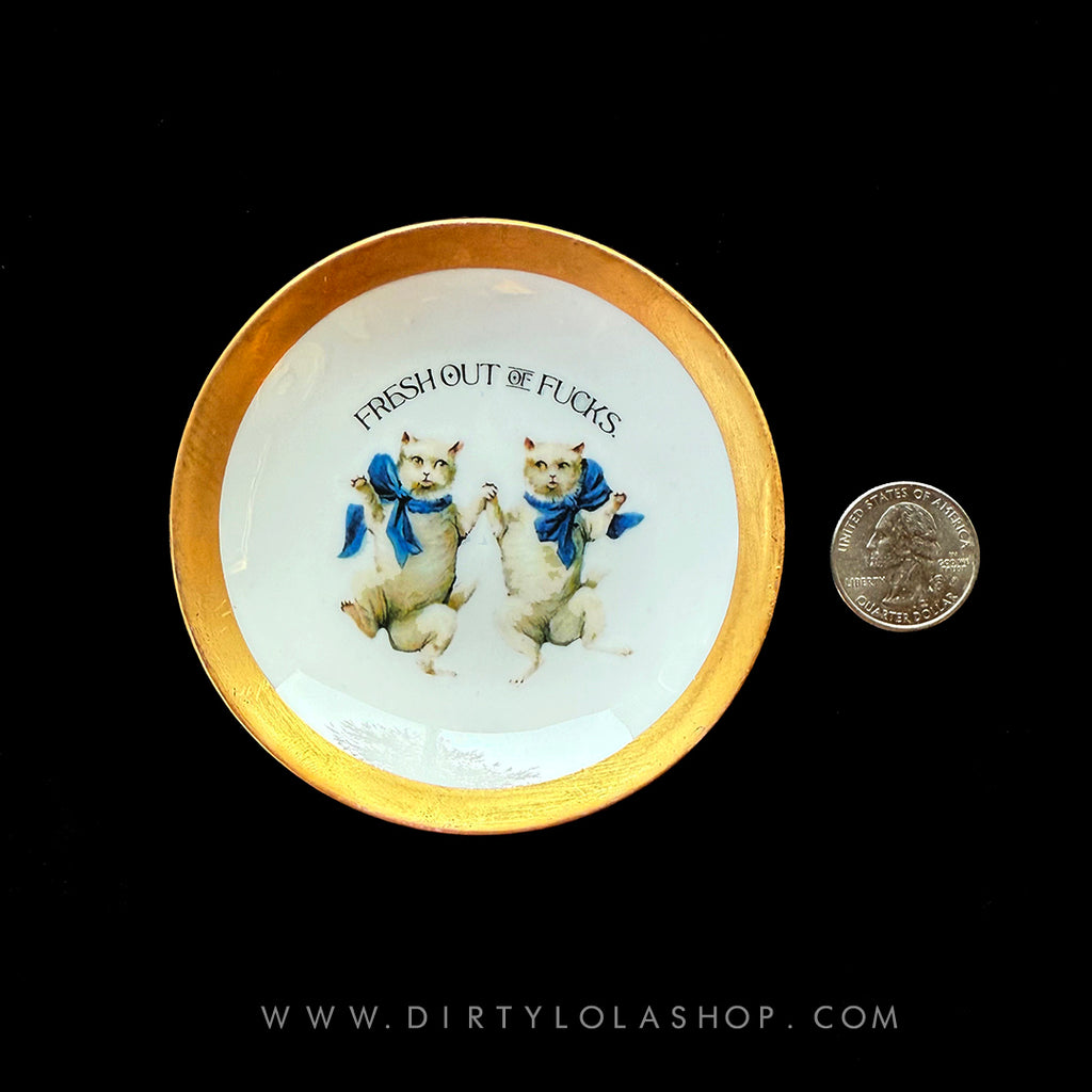 ANTIQUE TINY TRINKET DISH - MINI ALTAR TRAY - FRESH OUT OF FUCKS