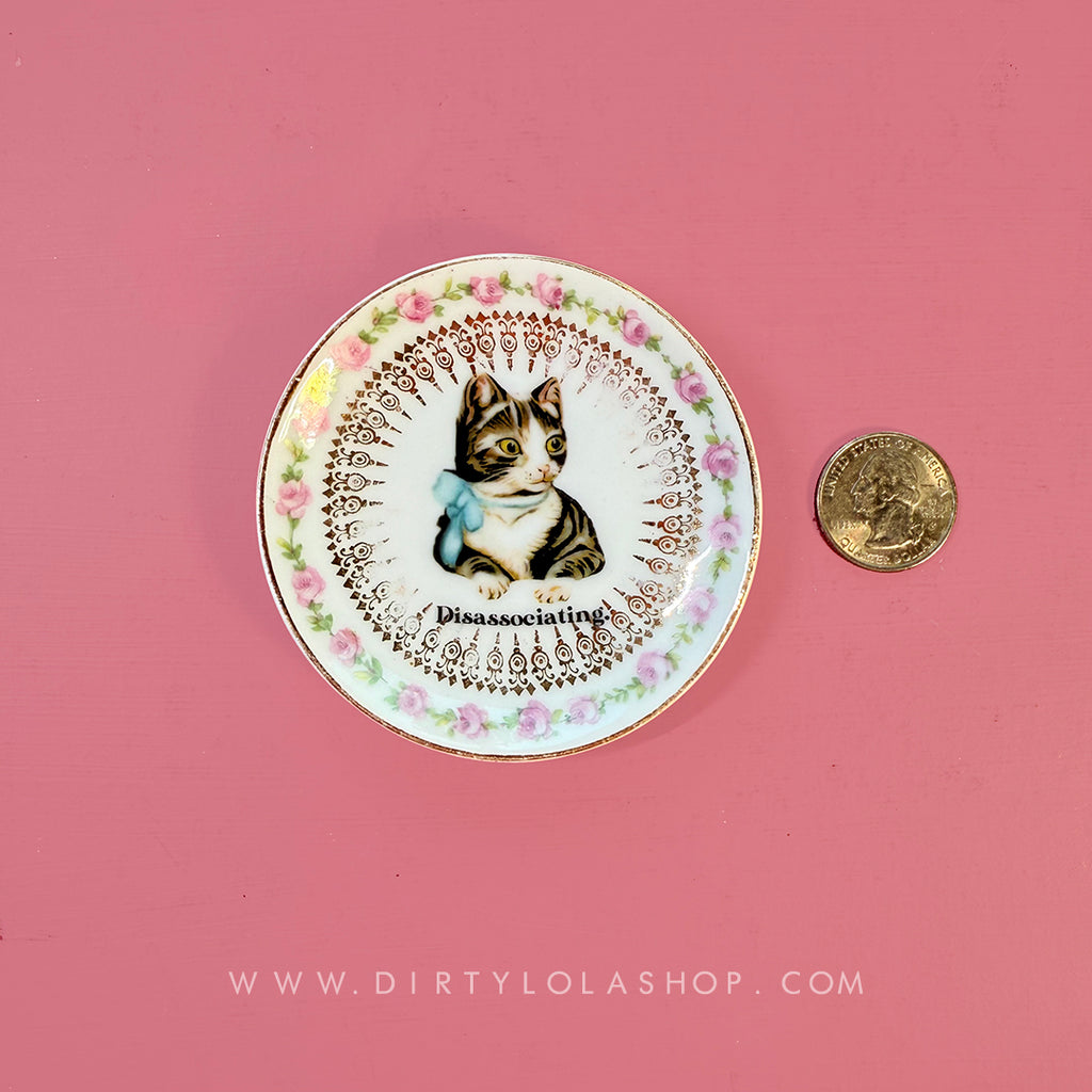 ANTIQUE TINY TRINKET DISH - MINI ALTAR TRAY - DISSOCIATING.