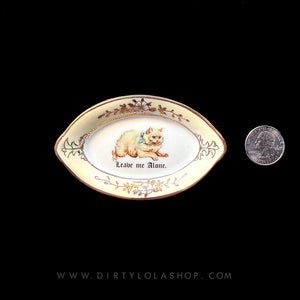ANTIQUE TINY TRINKET DISH - MINI ALTAR TRAY - LEAVE ME ALONE.