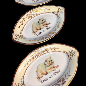 ANTIQUE TINY TRINKET DISH - MINI ALTAR TRAY - LEAVE ME ALONE.