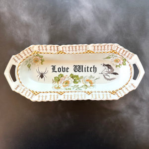 Antique Vanity Tray - Witchy - "Love Witch."