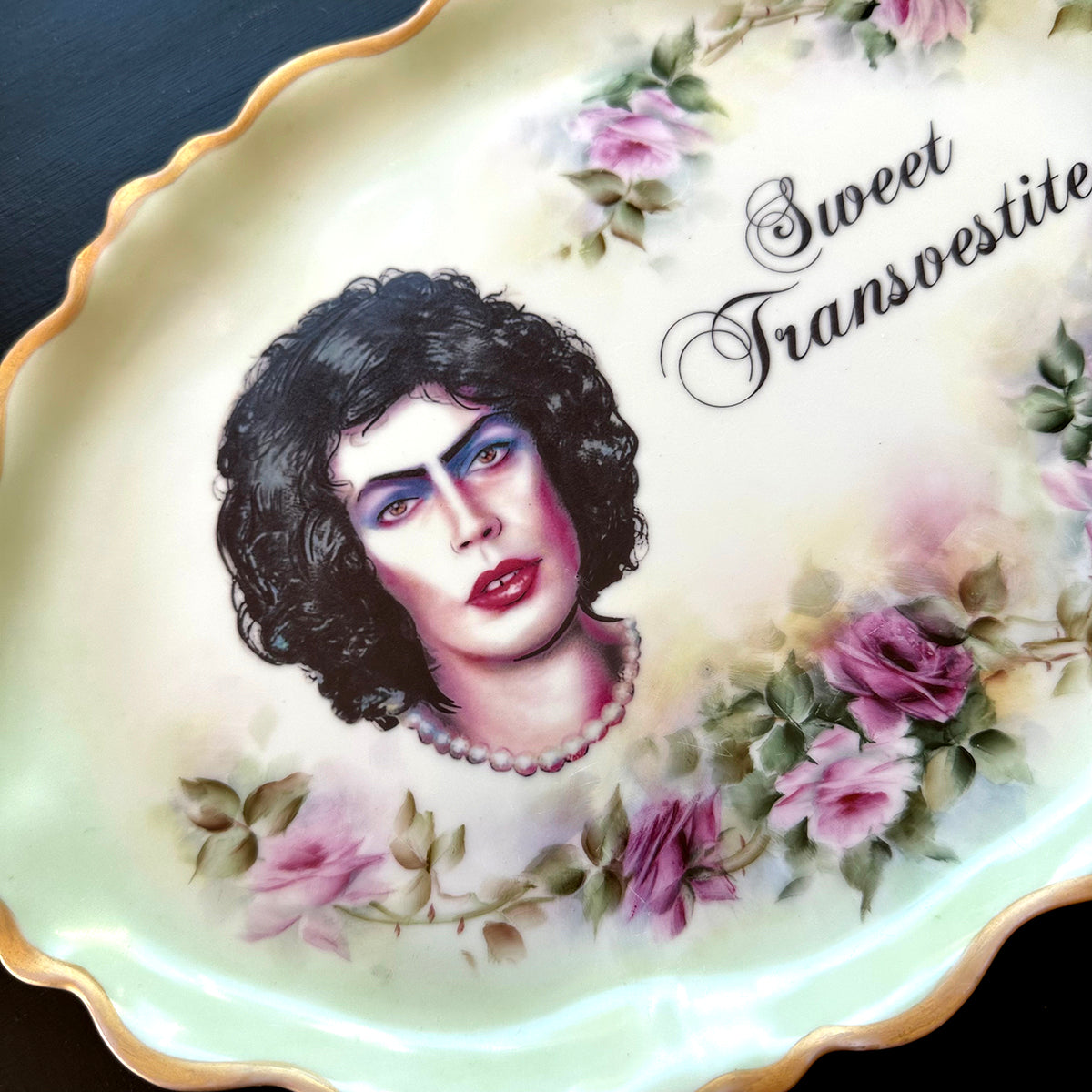 Antique Vanity Tray - Rocky Horror - Sweet Transvestite