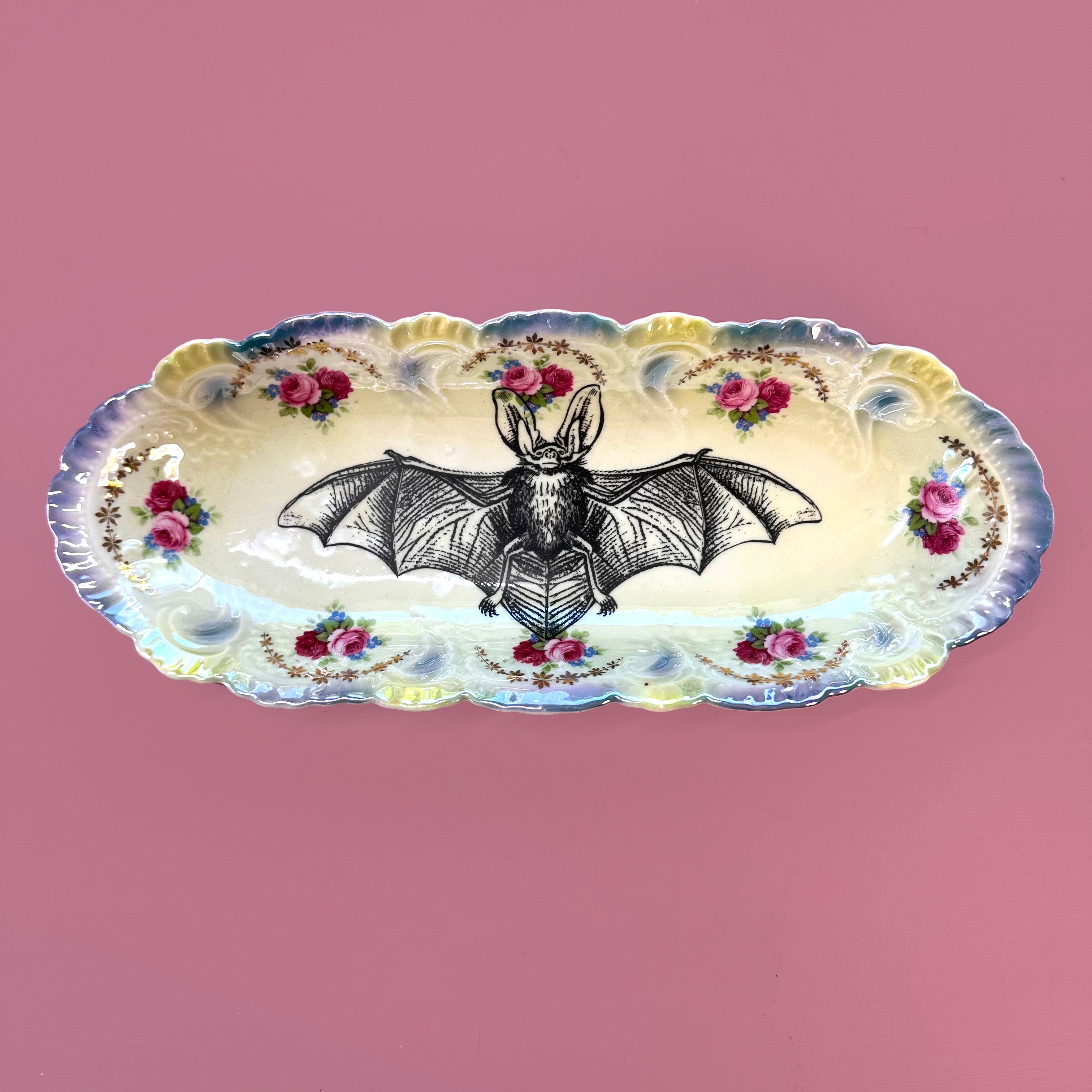 Antique Vanity Tray - Bat - Jewelry Tray