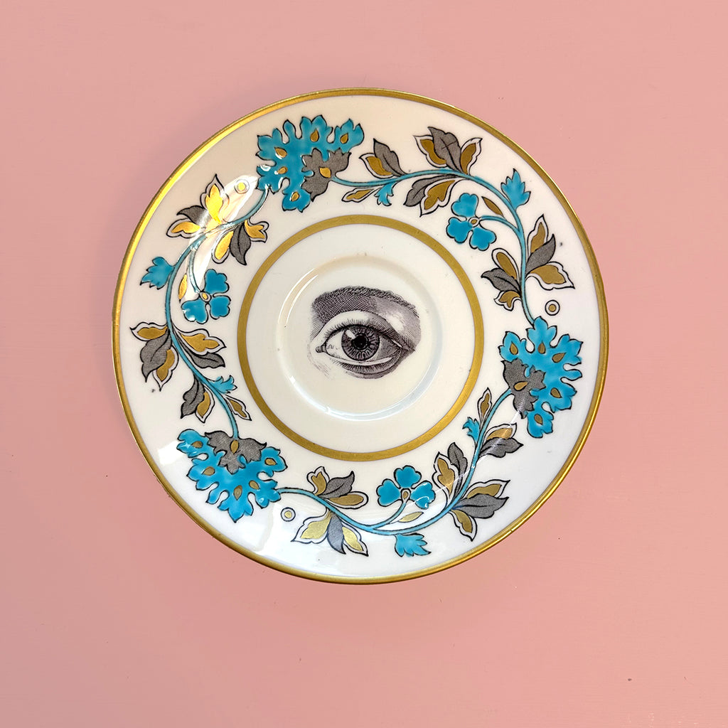 SMALL Antique Saucer Plate - Mystic Eye - Decorative Art Plate