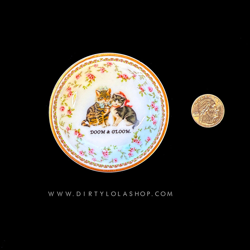 ANTIQUE TINY TRINKET DISH - MINI ALTAR TRAY - DOOM & GLOOM