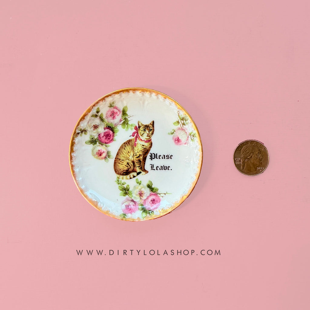 ANTIQUE TINY TRINKET DISH - MINI ALTAR TRAY - PLEASE LEAVE.