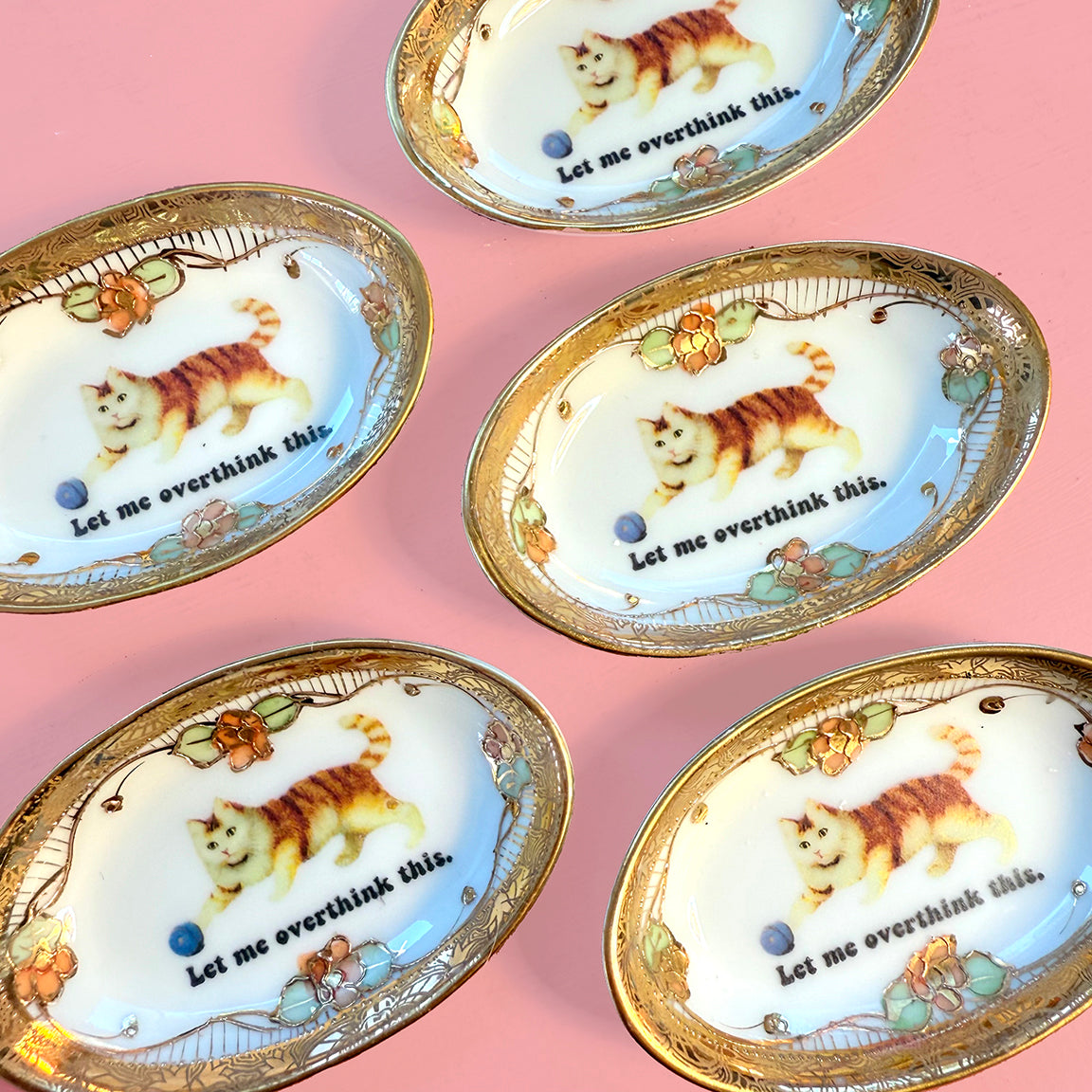 ANTIQUE TINY TRINKET DISH - MINI ALTAR TRAY - LET ME OVERTHINK THIS.