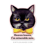 HEAVEN KNOWS I'M MISERABLE NOW - VINTAGE CAT STICKER