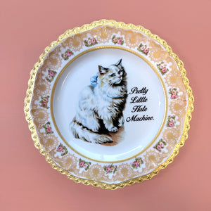 Vintage Art Plate - Medium Cat plate - "Pretty Little Hate Machine."