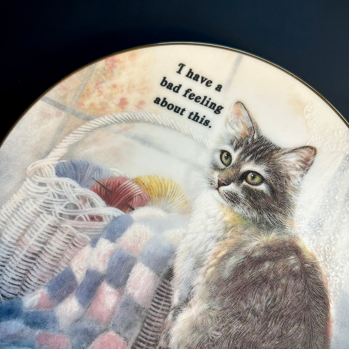 I HAVE A BAD FEELING ABOUT THIS. - VINTAGE CAT PLATE